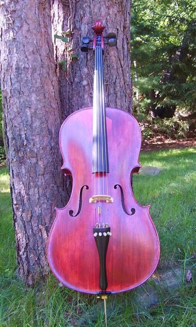 Unique burgundy cello, 4/4
